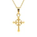 ゴールドのスタイリッシュなクロスネックレス「tiny four heart cross pendant」
