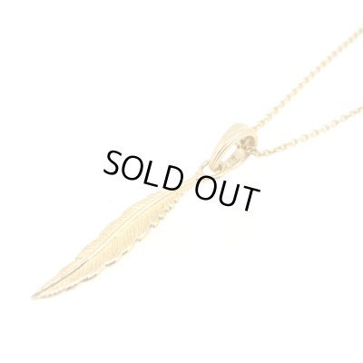 メンズ ゴールドフェザーペンダント