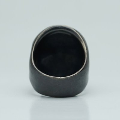 お洒落なメンズスカルリング｜シルエットスカルリング（アンティークシルバー）