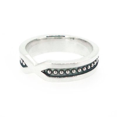 ［ペアリング ］ドット柄のシンプルなシルバーリング「コンタクトリング」