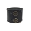 [レザーブレスレット] lily button double bracelet (black)