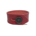 [レザーブレスレット] lily button single bracelet (red)