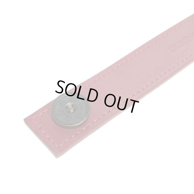 リリーボタン シングルレザーブレスレット（レッド）アークシルバーアクセサリーズ