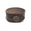 [レザーブレスレット] lily button single bracelet (dark brown)