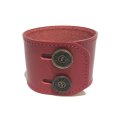 [レザーブレスレット] lily button double bracelet (red)