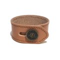 [レザーブレスレット] lily button single bracelet (natural brown)