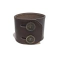 [レザーブレスレット] lily button double bracelet (dark brown)