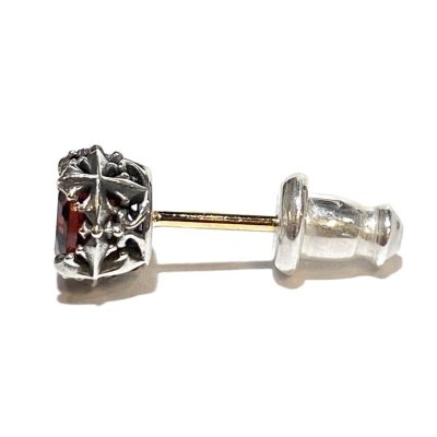 ロイヤルクラウンピアス(ガーネット) アークシルバーアクセサリーズ