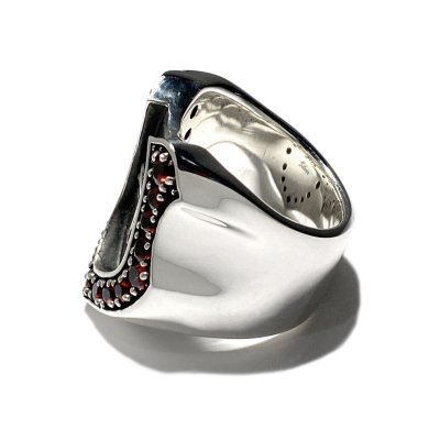 メンズホースシューリング（ガーネット）