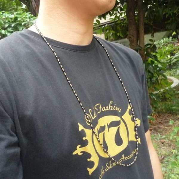 オニキス&ヘマタイト ロングネックレス