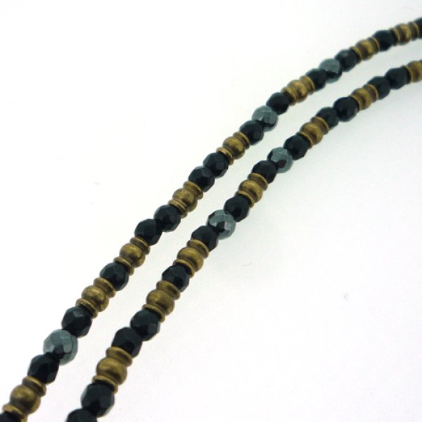 5連ブレスレット オニキス&ヘマタイト