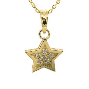 画像: ゴールド＆ダイヤモンドのスターネックレス「tiny star light pendant」
