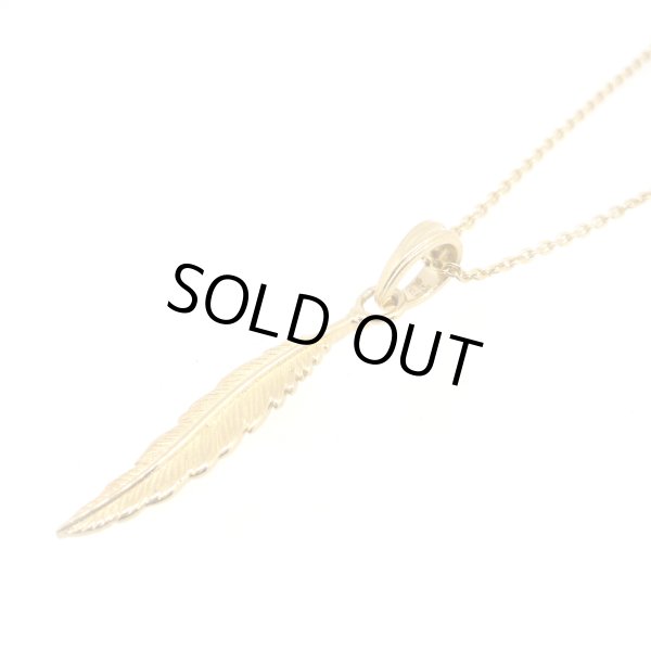 メンズ ゴールドフェザーペンダント