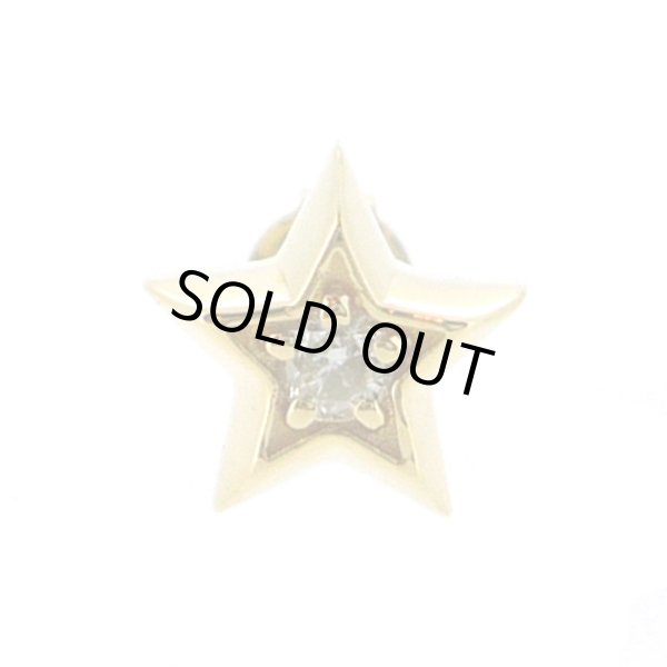 星のメンズピアス［K18イエローゴールド］スターライトピアス