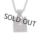 画像: スクエアバースストーンフレーム（ブラック＆ワインレッド）