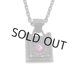 画像: スクエアバースストーンフレーム（ブラック＆ワインレッド）