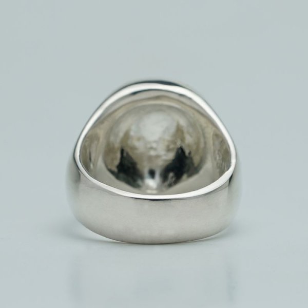 お洒落でシンプルなスカルリング|シルエットスカルスモールリング(シルバー)