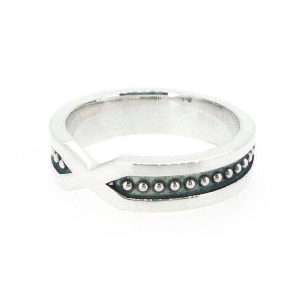 ［ペアリング ］ドット柄のシンプルなシルバーリング「コンタクトリング」