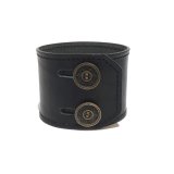 画像: [レザーブレスレット] lily button double bracelet (black)