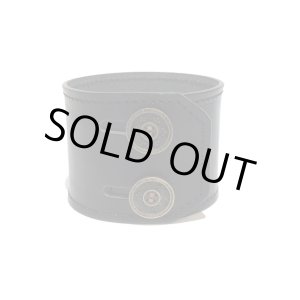 画像: [レザーブレスレット] lily button double bracelet (black)