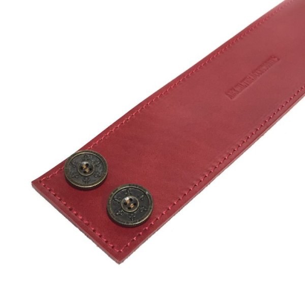 リリーボタン ダブルレザーブレスレット(レッド)アークシルバーアクセサリーズ