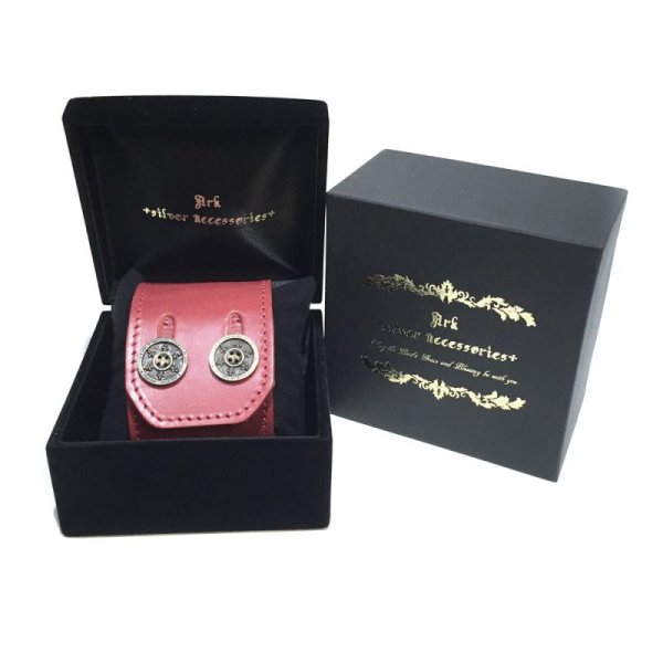 リリーボタン ダブルレザーブレスレット(レッド)アークシルバーアクセサリーズ