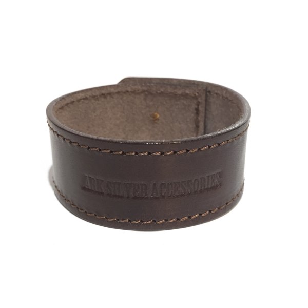 リリーボタン シングルレザーブレスレット(ダークブラウン)アークシルバーアクセサリーズ