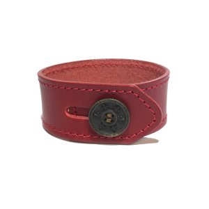画像: [レザーブレスレット] lily button single bracelet (red)