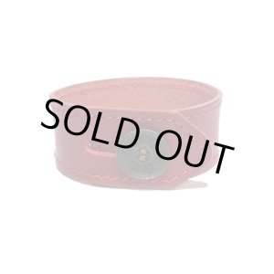 画像: [レザーブレスレット] lily button single bracelet (red)