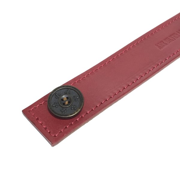 リリーボタン シングルレザーブレスレット(レッド)アークシルバーアクセサリーズ