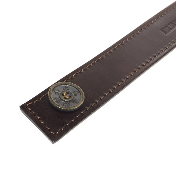 リリーボタン シングルレザーブレスレット(ダークブラウン)アークシルバーアクセサリーズ