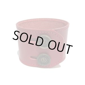 画像: [レザーブレスレット] lily button double bracelet (red)