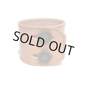 画像: [レザーブレスレット] lily button double bracelet (natural brown)