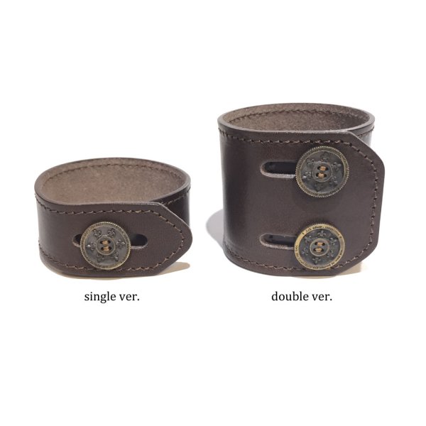リリーボタン シングルレザーブレスレット(ダークブラウン)アークシルバーアクセサリーズ