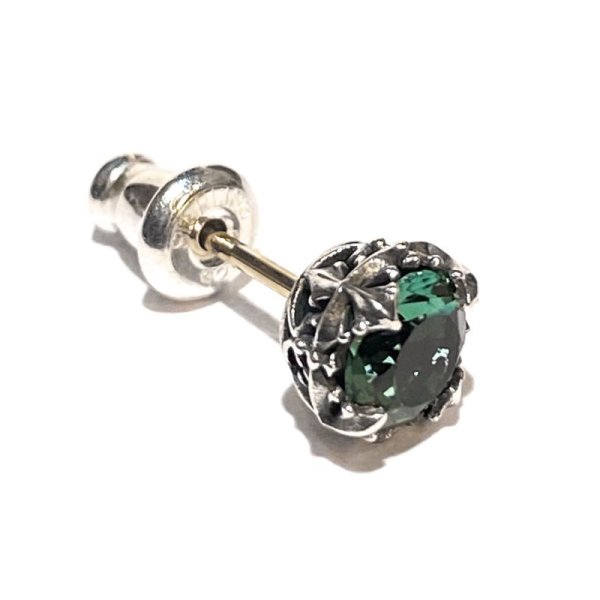 ロイヤルクラウンピアス(グリーンクォーツ) アークシルバーアクセサリーズ