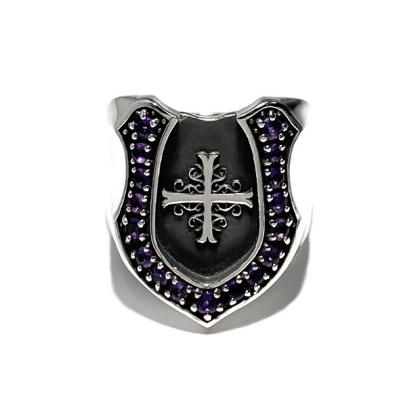 【馬蹄】メンズ ホースシューリング(アメジスト)