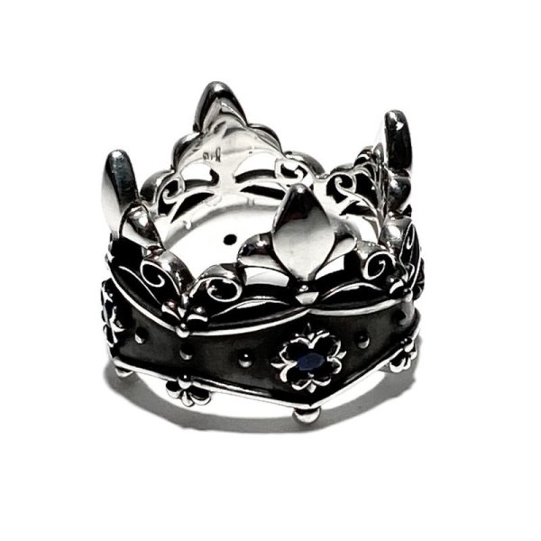 王冠をモチーフにしたシルバーリング「リリークラウンリング(サファイア)」