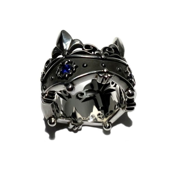 王冠をモチーフにしたシルバーリング「リリークラウンリング(サファイア)」