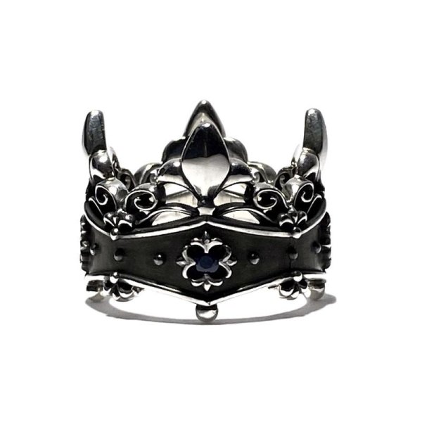 王冠をモチーフにしたシルバーリング「リリークラウンリング(サファイア)」