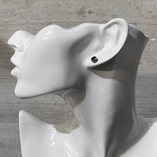 画像5: 王冠モチーフのメンズシルバーピアス「ロイヤルクラウンピアス(アメジスト)」