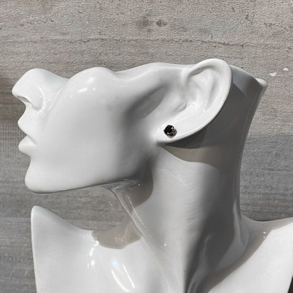 画像5: 王冠モチーフのメンズシルバーピアス「ロイヤルクラウンピアス(スモーキークォーツ)」