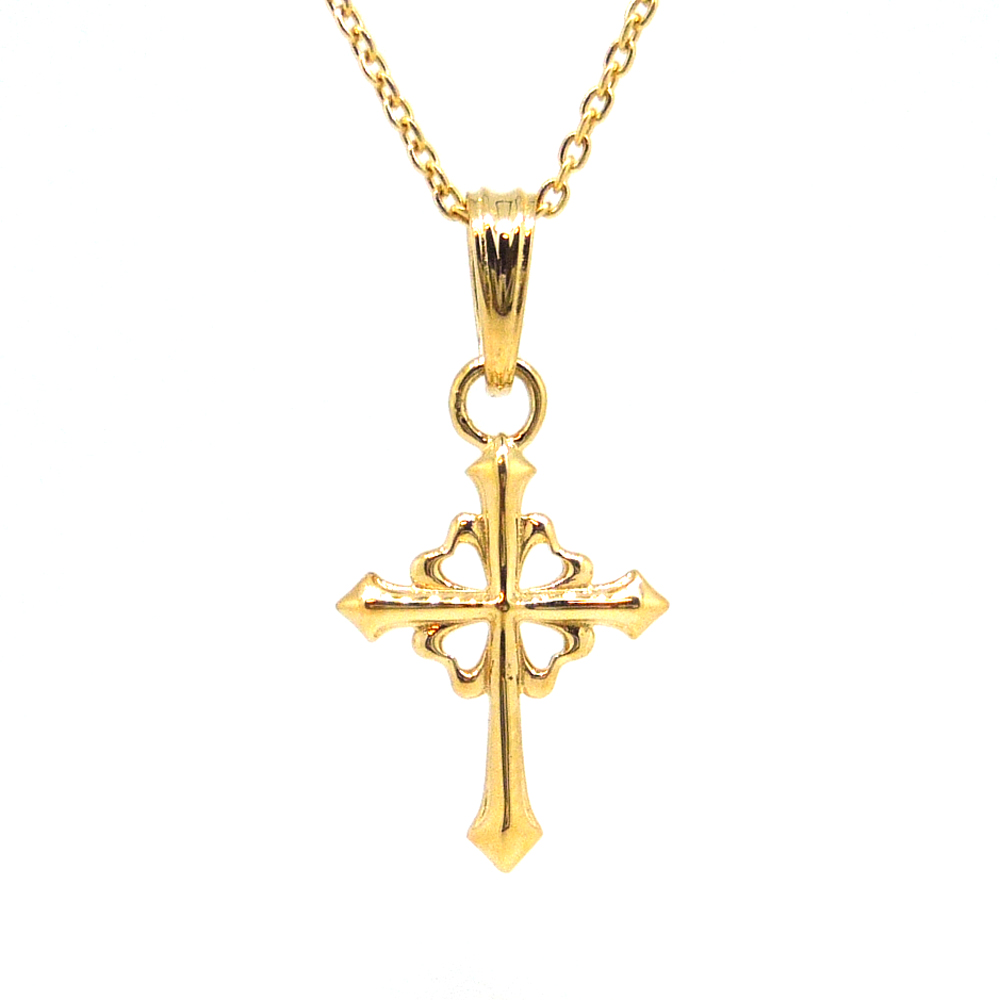 最終値下K14WG色石 クロスペンダント ネックレス　cross pendant